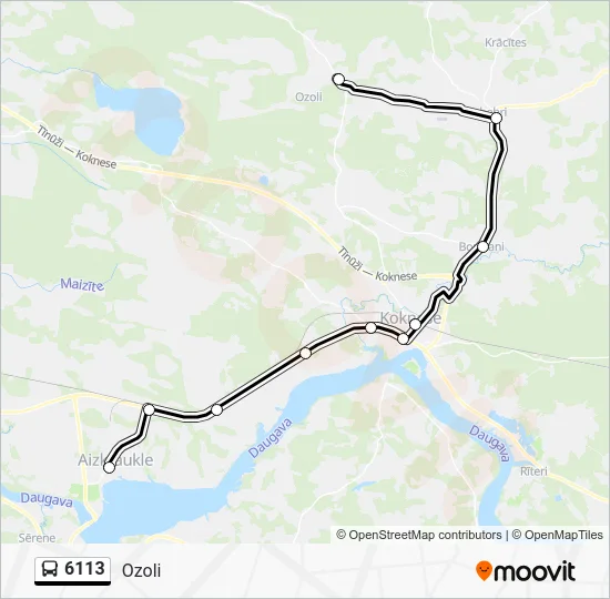 Автобус 6113: карта маршрута