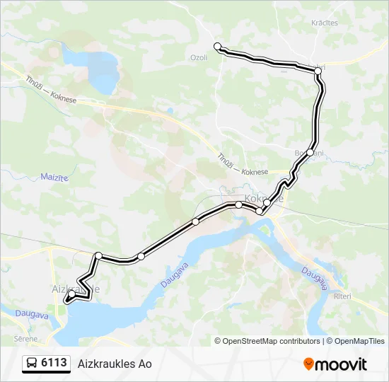 Автобус 6113: карта маршрута