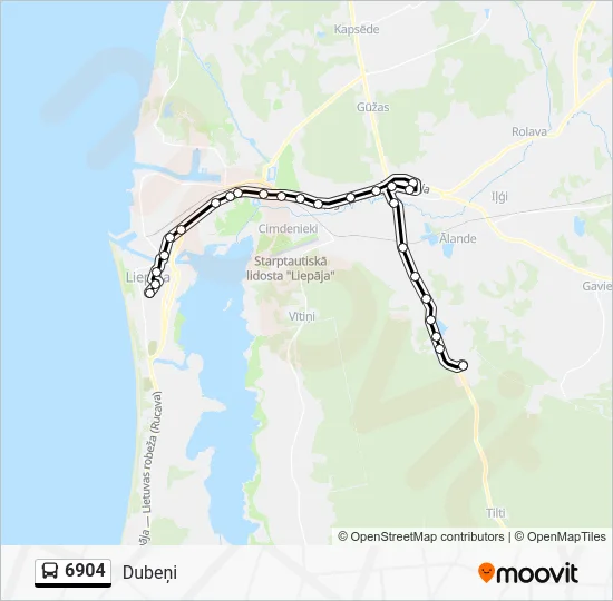 Автобус 6904: карта маршрута