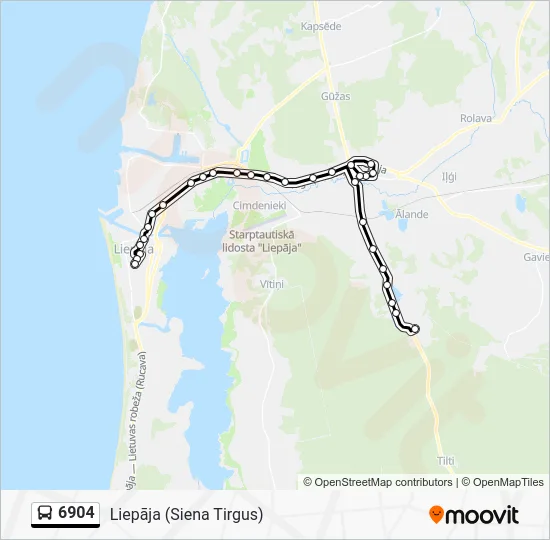 Автобус 6904: карта маршрута