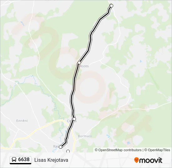 Автобус 6638: карта маршрута