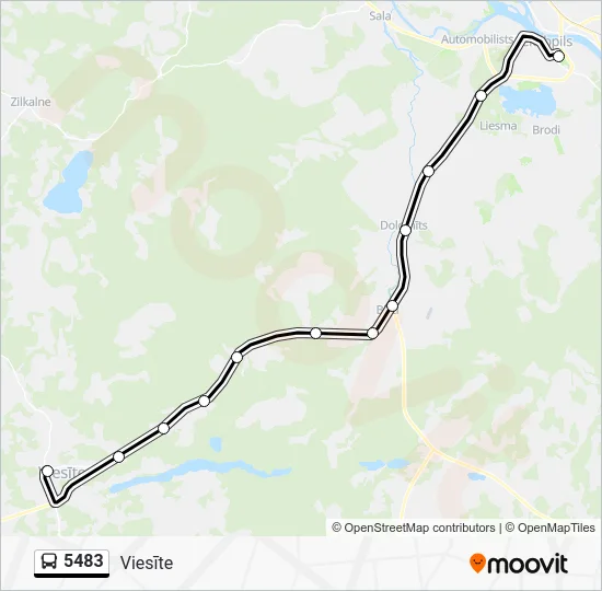 Автобус 5483: карта маршрута