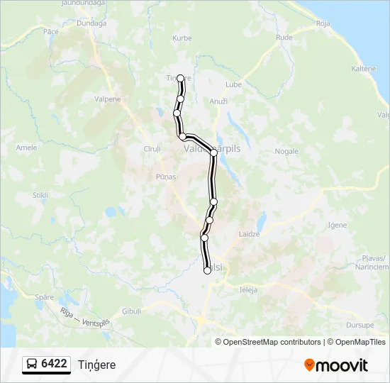 Автобус 6422: карта маршрута