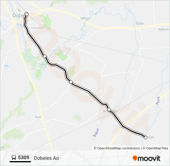 Автобус 5309: карта маршрута