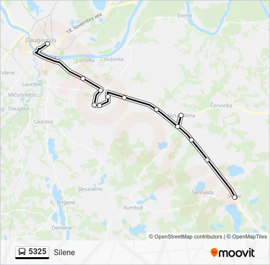 Автобус 5325: карта маршрута