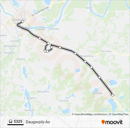 Автобус 5325: карта маршрута