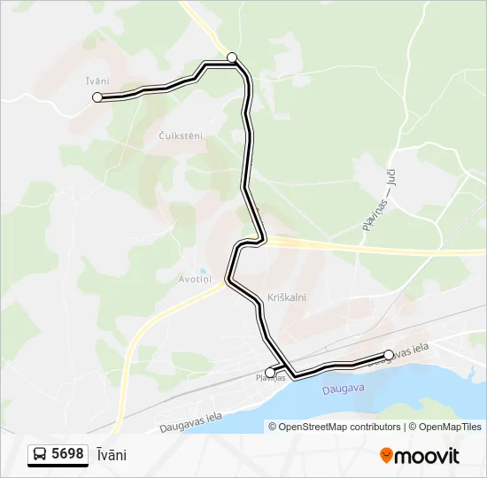 Автобус 5698: карта маршрута