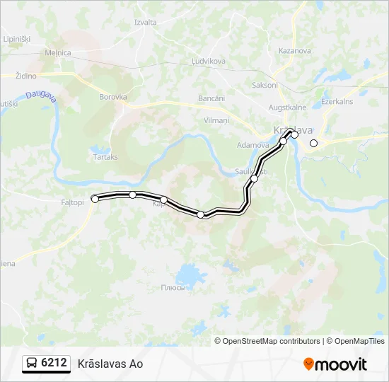 Автобус 6212: карта маршрута