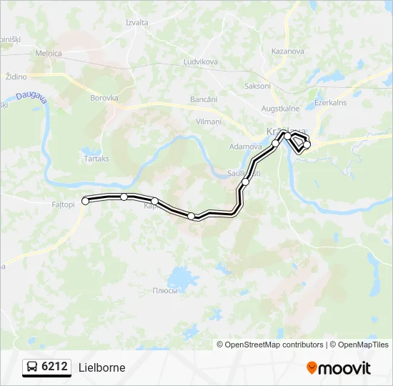 Автобус 6212: карта маршрута