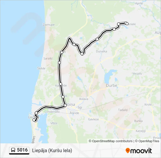 Автобус 5016: карта маршрута