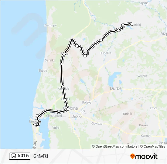 Автобус 5016: карта маршрута
