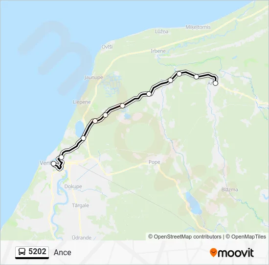Автобус 5202: карта маршрута