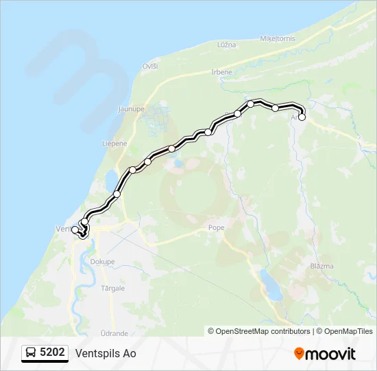 Автобус 5202: карта маршрута