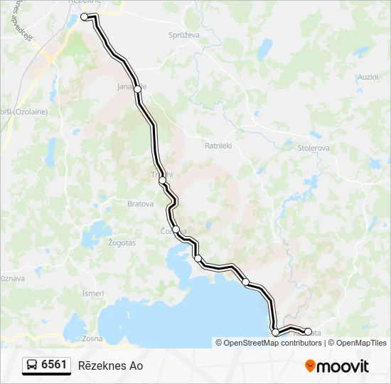 Автобус 6561: карта маршрута