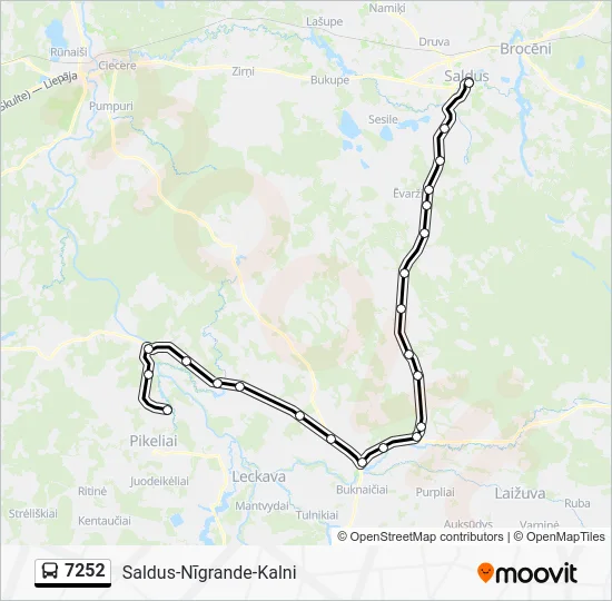 Автобус 7252: карта маршрута