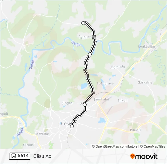 Автобус 5614: карта маршрута