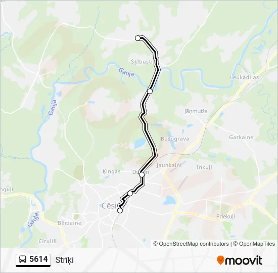 Автобус 5614: карта маршрута
