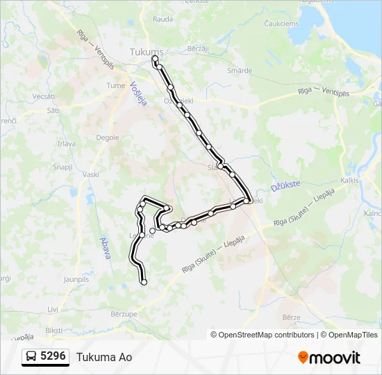 Автобус 5296: карта маршрута