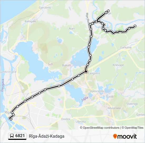 Автобус 6821: карта маршрута