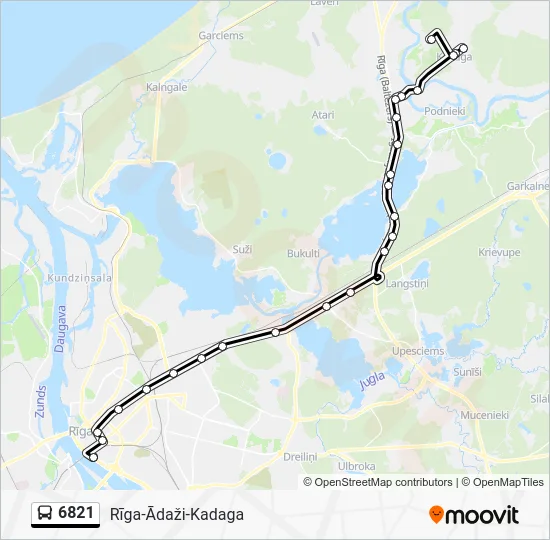 Автобус 6821: карта маршрута