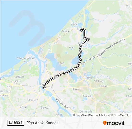 Автобус 6821: карта маршрута