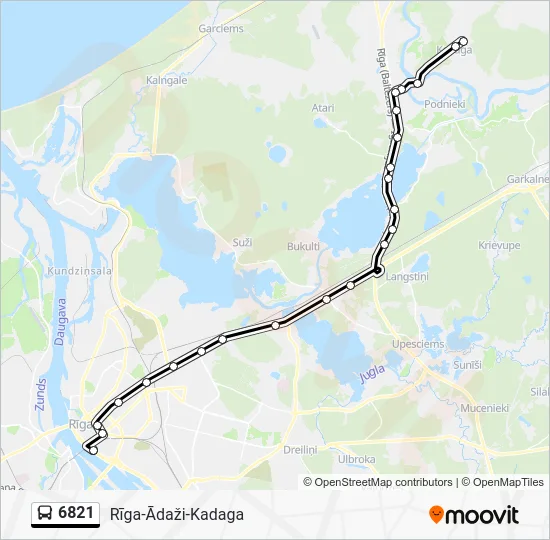Автобус 6821: карта маршрута
