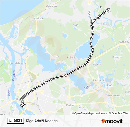 Автобус 6821: карта маршрута