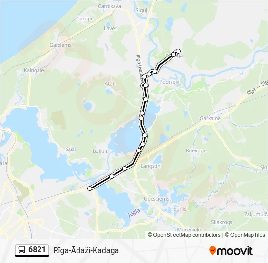 Автобус 6821: карта маршрута
