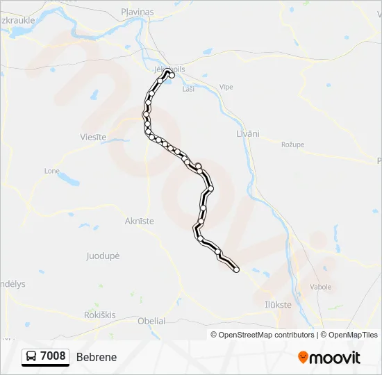 Автобус 7008: карта маршрута