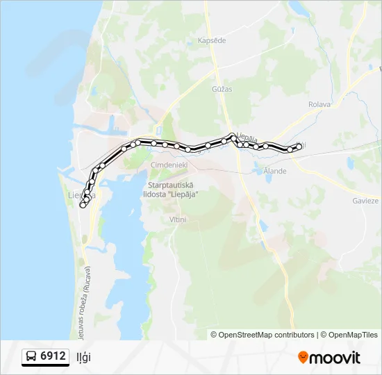 Автобус 6912: карта маршрута