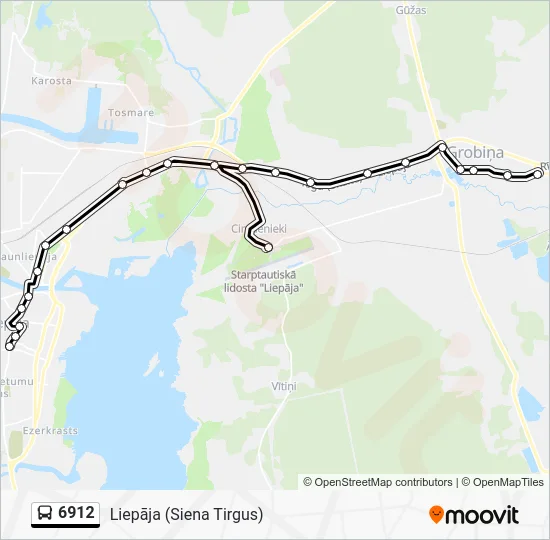 Автобус 6912: карта маршрута