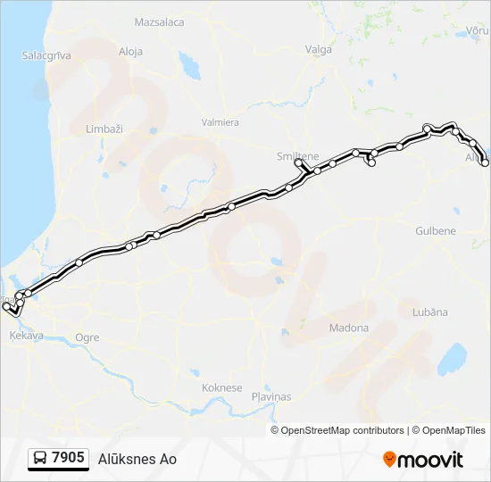 Автобус 7905: карта маршрута