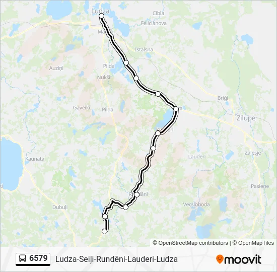 Автобус 6579: карта маршрута