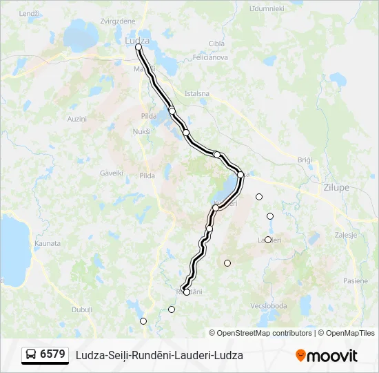 Автобус 6579: карта маршрута