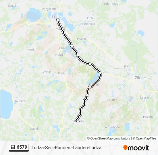 Автобус 6579: карта маршрута