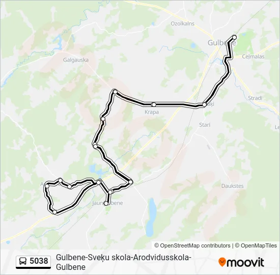 Автобус 5038: карта маршрута