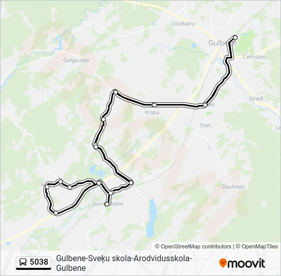 Автобус 5038: карта маршрута