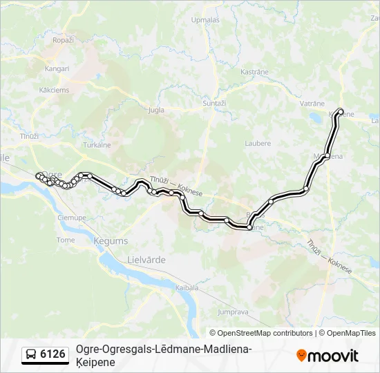 Автобус 6126: карта маршрута