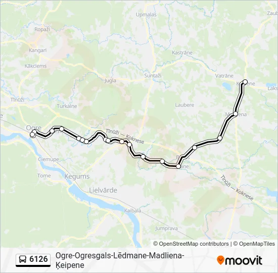Автобус 6126: карта маршрута