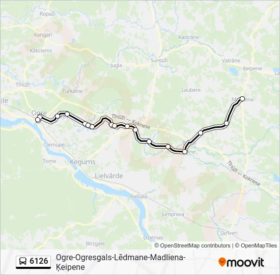 Автобус 6126: карта маршрута