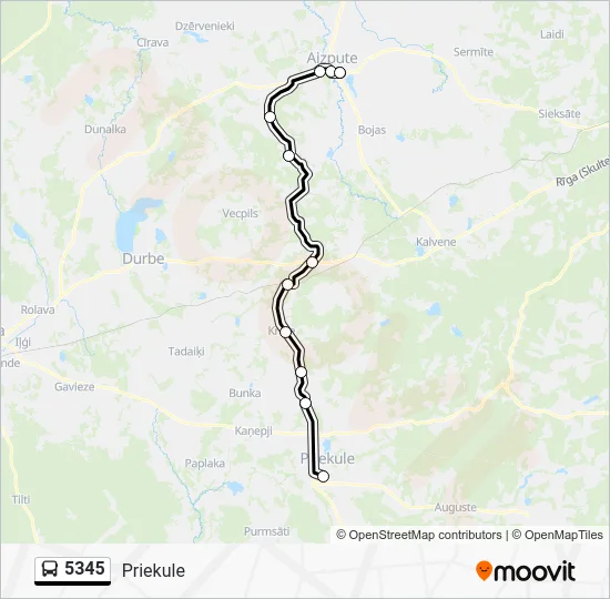 Автобус 5345: карта маршрута