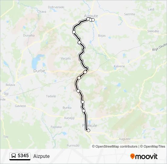 Автобус 5345: карта маршрута