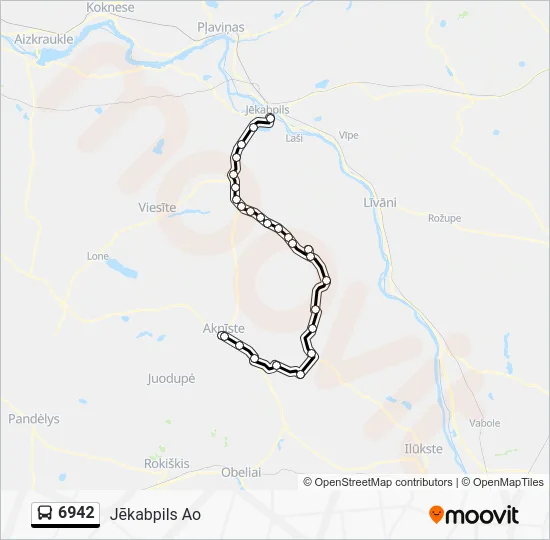 Автобус 6942: карта маршрута