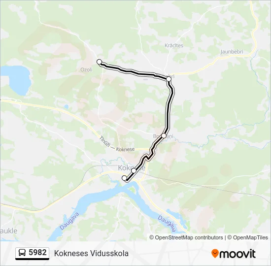 Автобус 5982: карта маршрута