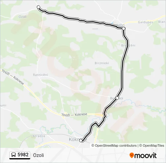 Автобус 5982: карта маршрута