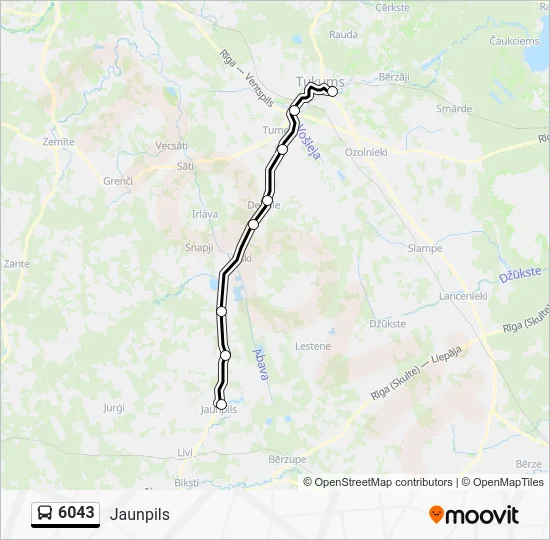 Автобус 6043: карта маршрута