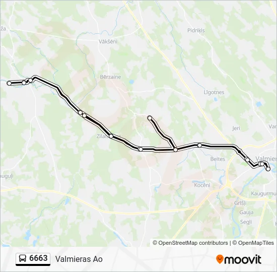 Автобус 6663: карта маршрута