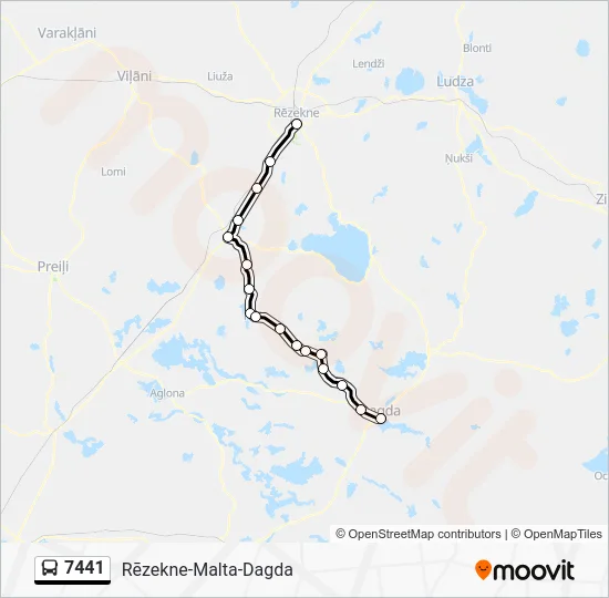 Автобус 7441: карта маршрута