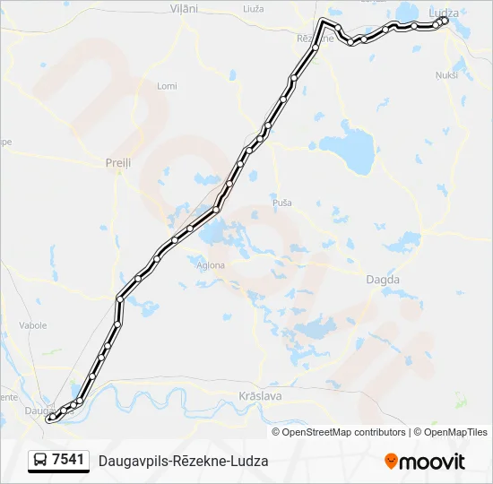 Автобус 7541: карта маршрута