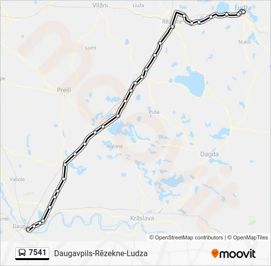 Автобус 7541: карта маршрута